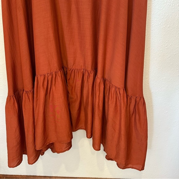 Farm Rio Ruffle Strap Rust Maxi Dress - Picture 7 of 16